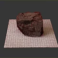 Natural Wooden Stone Specimen With Rough Surface Placed On Grid Paper