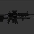 Three Modern Tactical Rifles With Scope Attachments And Military Design