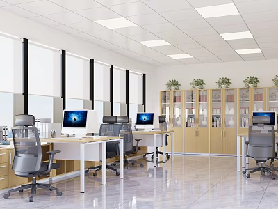 modern public office area office 3d model