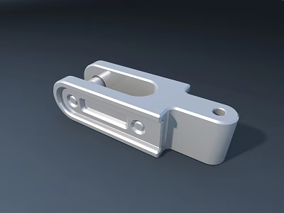 Office Desk Metal Support Bracket Component With Silver Finish And Holes 3d model