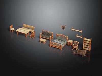 Minimalist Wooden Entryway Cabinet And Side Cabinet With Storage Shelf And Drawers 3d model