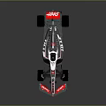 Modern F1 Race Car Design With Black Red White Aerodynamic Body And Haas Livery