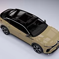 Golden Modern SUV With Sleek Exterior Black Silver Wheels And LED Headlights