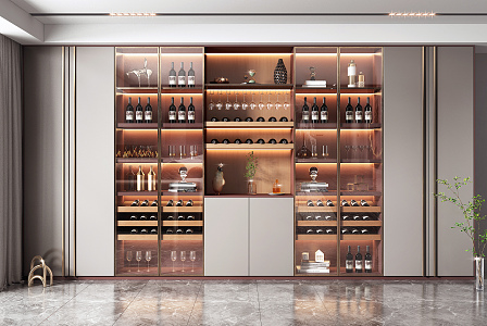 Light Luxury Wine Cabinet 3d model