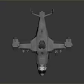 Realistic Detailed Gray Military Aircraft Model With Cockpit Wings And Engines