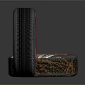 Bridgestone Car Tire With Red Ring Design And Tread Pattern Automotive Part 3d model