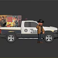 Toy Police Truck With Police Lights Colored Box In Truck Bed And Toy Figure