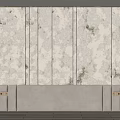 Elegant Modern Background Wall With Stone Texture Backlit Design And Soft Upholstered Base 3d model