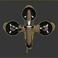 Advanced Space Exploration Aerospace Craft With Four Propellers And Futuristic Design For Interstellar Mission Operations