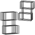 Modern Geometric Metal Bookcase With Open Stacked Shelves And Minimalist Style