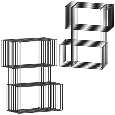 Modern Geometric Metal Bookcase With Open Stacked Shelves And Minimalist Style 3d model