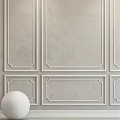Wall Decorative Components with Gypsum Moldings and Wainscoting Panels in Minimalist Style