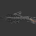Fire Breathing Mechanical Dragon With Metal Wings And Robotic Body Structure