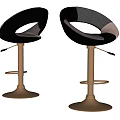 Modern Adjustable Swivel Bar Stools With Metal Round Base And Upholstered Black Gray Seats