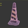 Road Safety Traffic Cone Featuring Black And Yellow Stripes With Rubber Base