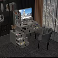 Modern Dressing Table With Multiple Drawers Mirror Cosmetics And Accompanying Chair