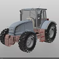 Gray Tractor With Large Black Tires Cabin And Pink Front Bumper Design