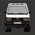 White Small Truck With Open Bed Cab And Roof Rack Design
