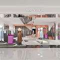 Yes Yinke Clothing Store Window Display With Modern Interior Mannequins And Dresses