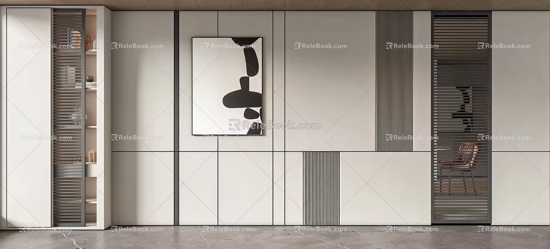 Modern background wall background wall combination 3d model