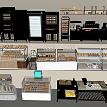 Retail Display Shelves With Glass Cases Metal Racks And Organized Products