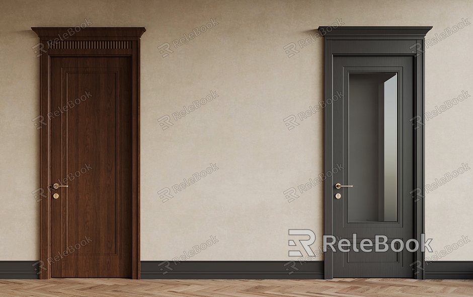 French Middle Style Single Door Middle Style Bedroom Door model