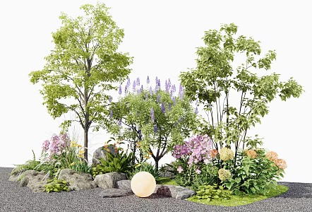 Modern Shrub Plant Flower Border Group Flowers and Plants Landscape Plant Combination Plant Pile Courtyard Sketch Landscape Tree Arbor 3d model
