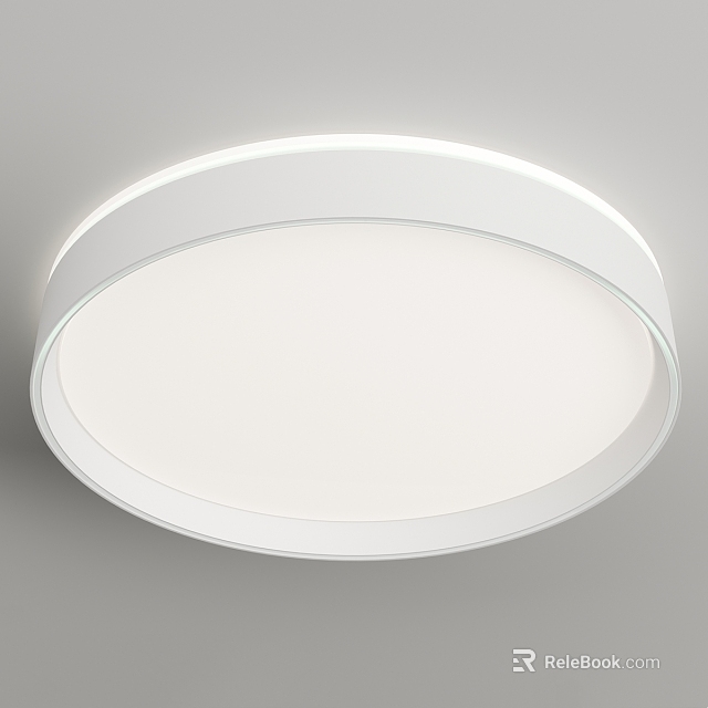 Modern Minimalist White Round Ceiling Light 3d model 