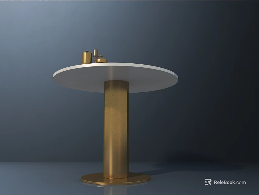 Modern Elegant Desk Lamp With Gold Accent And White Base On Table Top 3d model