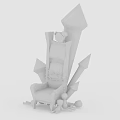 Artistic Single Chair With Red Cushion Wooden Frame And Decorative Spikes