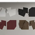 Modern Geometric Folded Paper Wall Decor With White Black Red Brown Colors