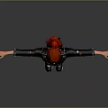 Red Haired Character In Black Leather Jacket Black Leggings White Shoes Arms Outstretched