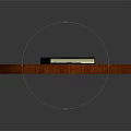 Round Red Wooden Table Top With Black Notebook Pen And USB Drive