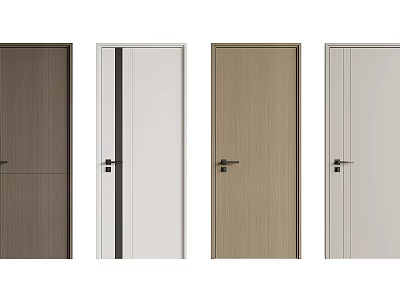 Modern Swing Doors In Various Wood Finishes And Minimalist Designs 3d model