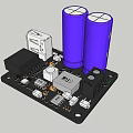 Capacitor adjusts the circuit board according to the actual size 3d model