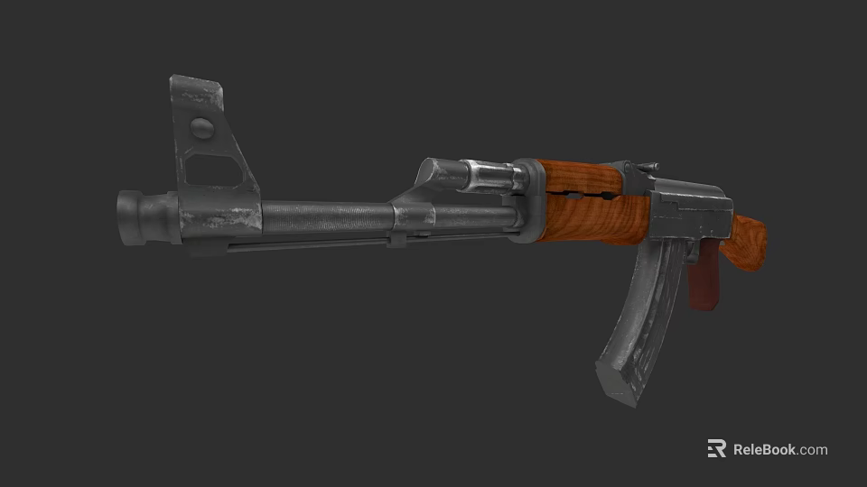 Modern Assault Rifle Featuring Wooden Stock And Metal Components Design 3d model 