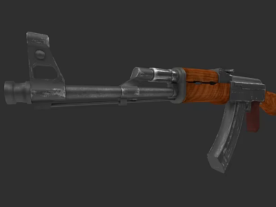 Modern Assault Rifle Featuring Wooden Stock And Metal Components Design 3d model