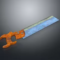 Durable Hand Saw Hardware Tool with Orange Handle and Blue Blade