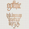 Gothic Style Wooden Lettering Wall Hanging Decor With Intricate Carvings And Artistic Design