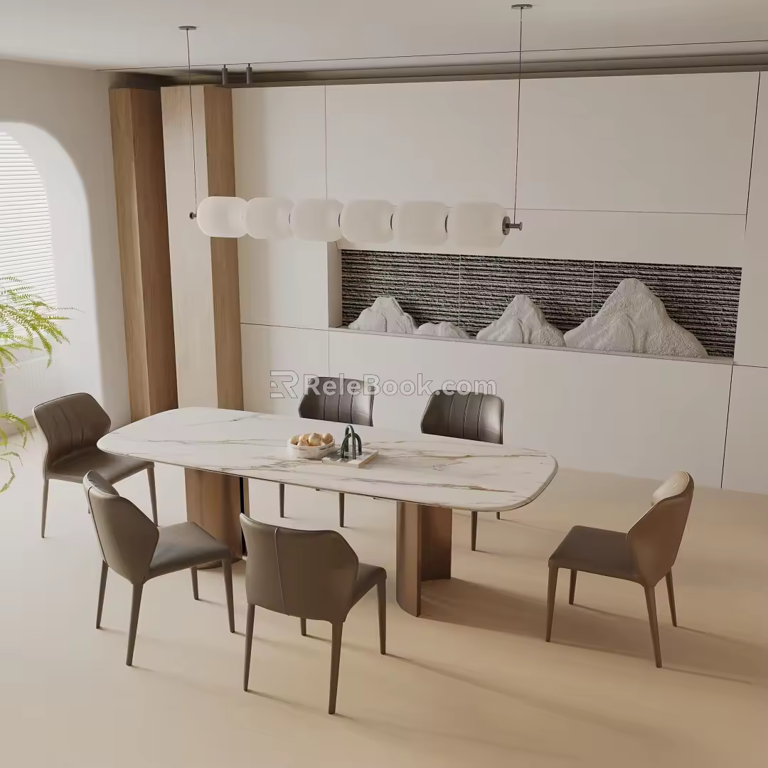 Modern table combination 3d model