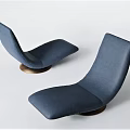 Modern Blue Lounge Chairs With Round Metal Base And Comfortable Design