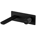 Black Alpha Faucet with Sleek Handle Square Panel and Knob Modern Design