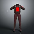 Studded Leather Jacket With Red Shirt Dark Pants And Boots Fashion Outfit