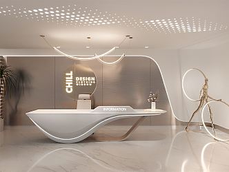 Modern Front Desk 3d model