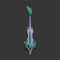 Teal And White Mythical Creature 3D Model With Horn Leaf Like Mane And Tail