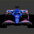 Blue and Pink BWT Racing Car With Streamlined Design And Modern Sporty Look