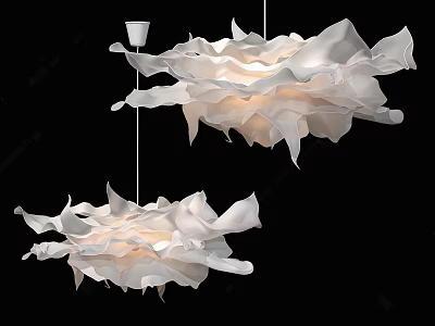 Modern White Petal Design Hanging Chandeliers For Interior Lighting Decoration 3d model