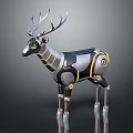 Detailed Futuristic Mechanical Deer Design With Metallic Structure And Robotic Joints