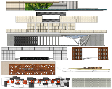 modern landscape wall 3d model