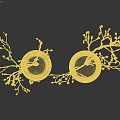 Decorative Transparent Glass Vases With Gradient Color Holding Branches And Buds